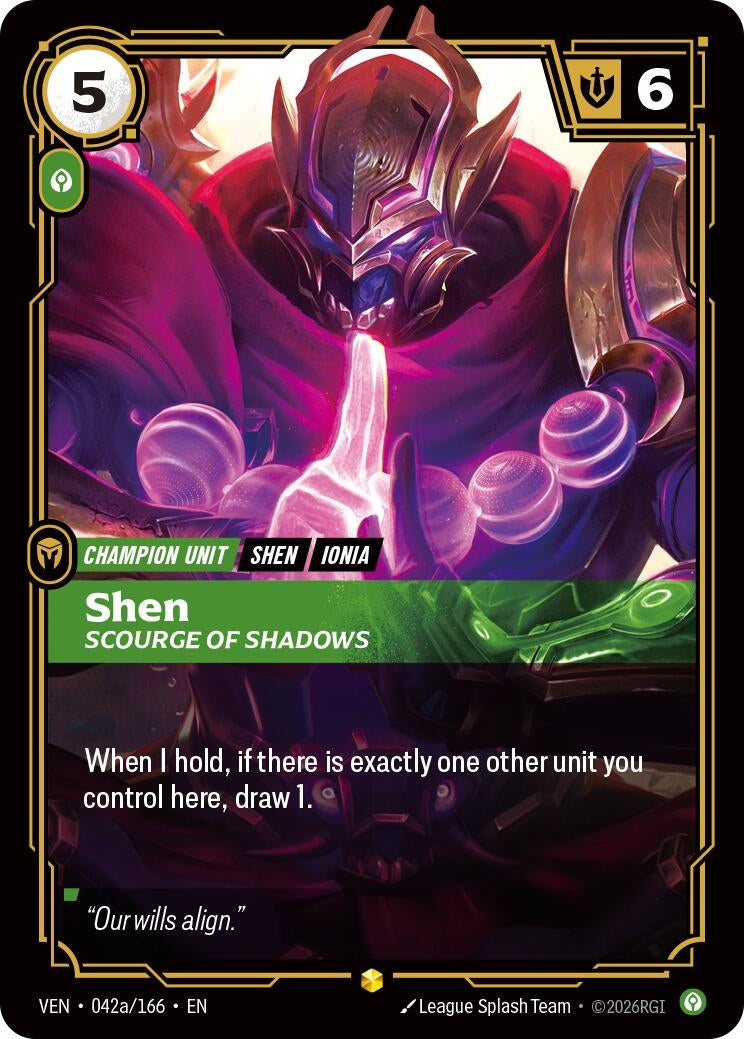Shen - Scourge of Shadows (Alternate Art) (042a/166) (VEN)