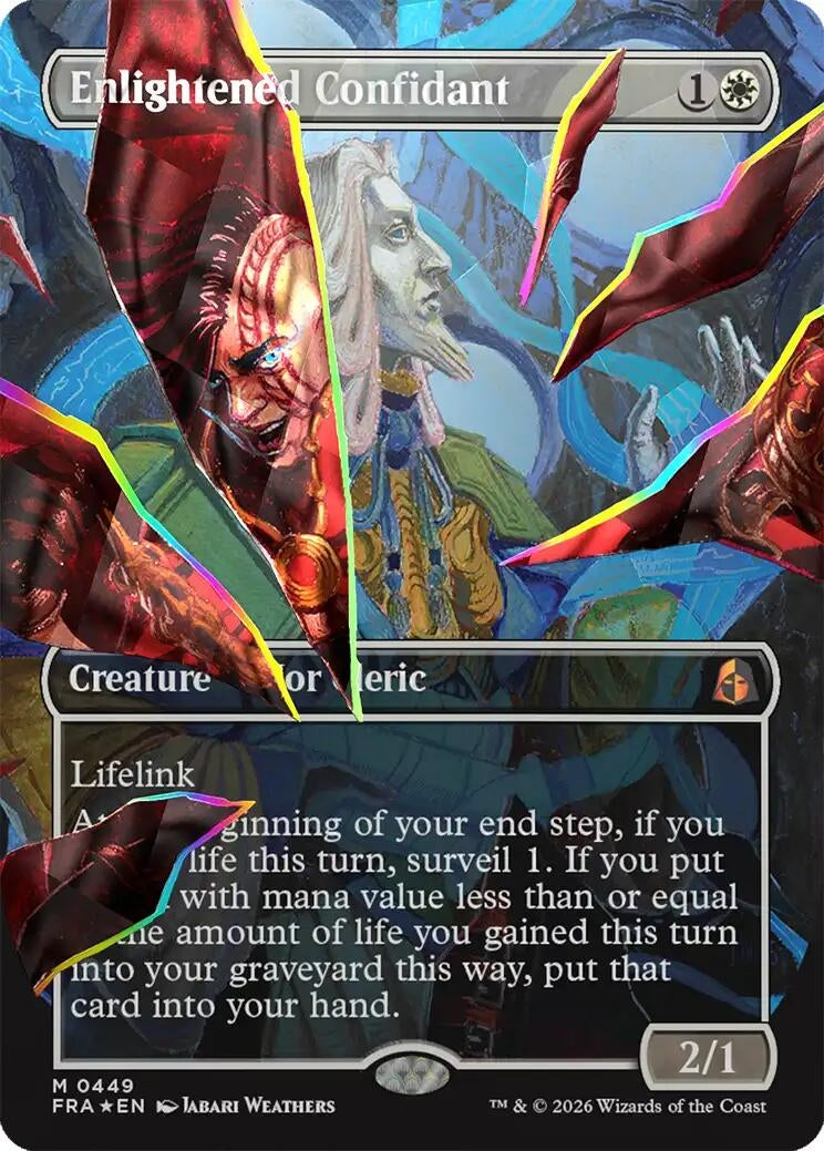 Enlightened Confidant (Borderless) (Facet Foil) (0449) (449) (FRA)