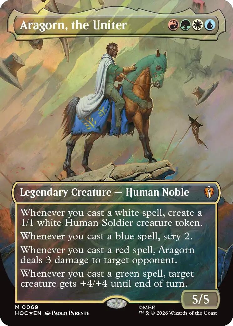 Aragorn, the Uniter (Borderless) (Surge Foil) (69) (HOC)