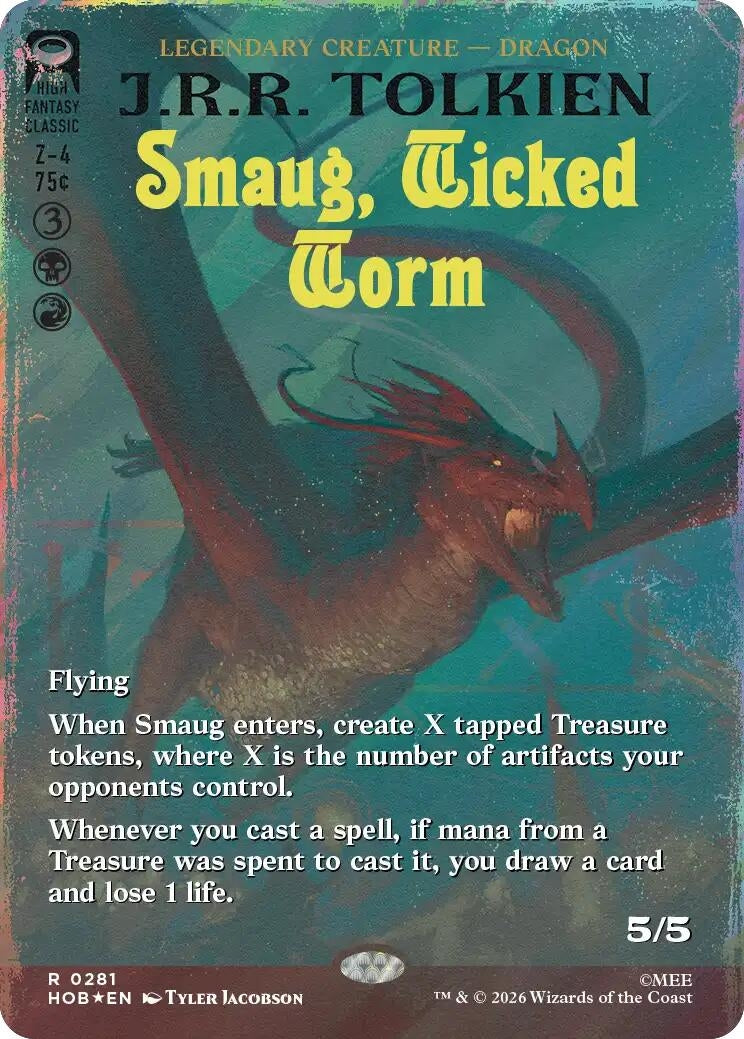 Smaug, Wicked Worm (Borderless) (Surge Foil) (281) (HOB)