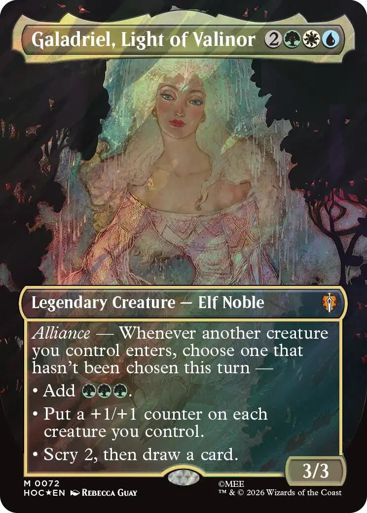 Galadriel, Light of Valinor (Borderless) (Surge Foil) (72) (HOC)