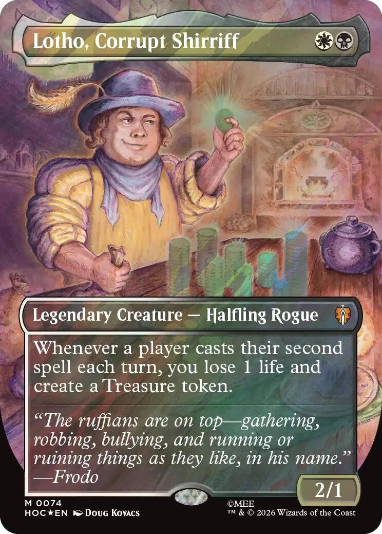 Lotho, Corrupt Shirriff (Borderless) (Surge Foil) (74) (HOC)