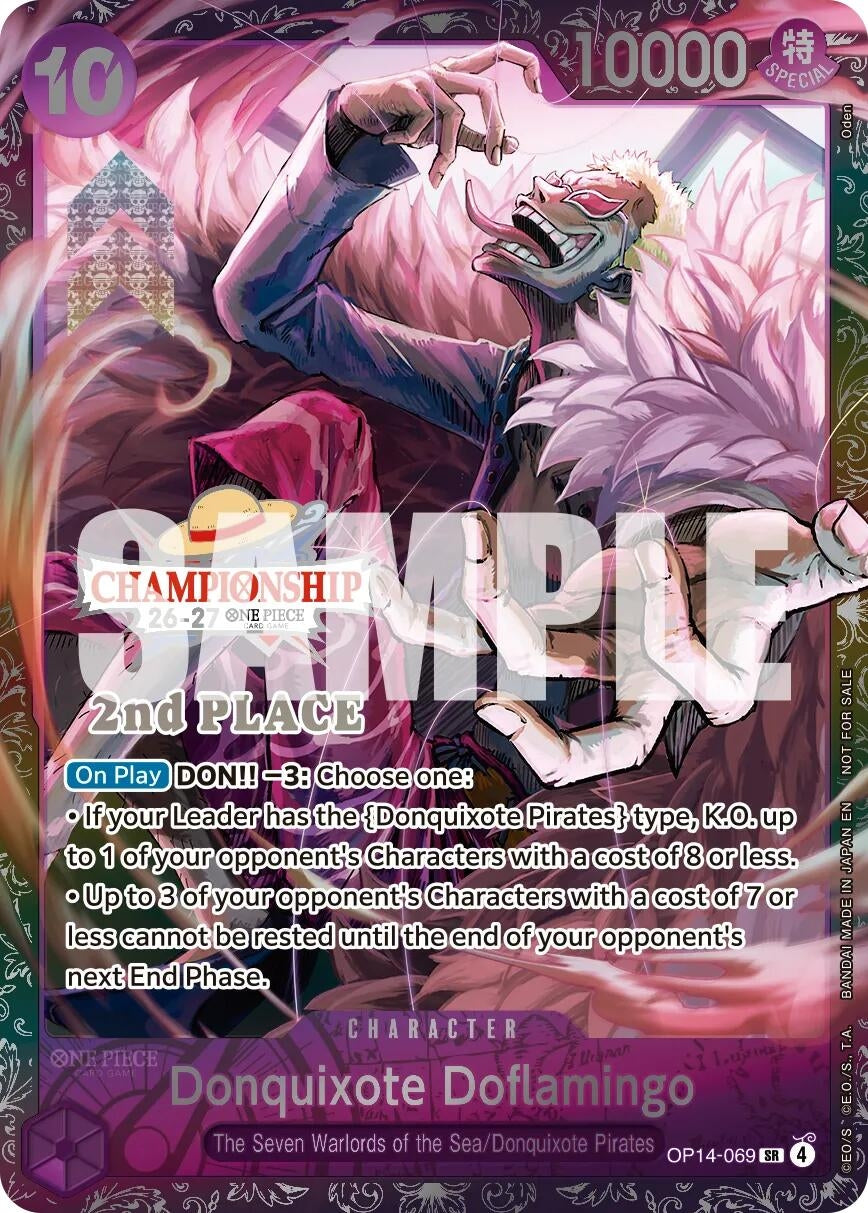 Donquixote Doflamingo (CS 26-27 2nd Place Trophy Card) (OP14-069) (OP-PR)