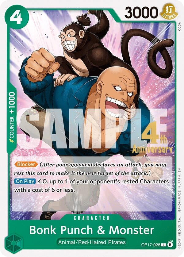 Bonk Punch & Monster (OP17-028) (OP17 RE)