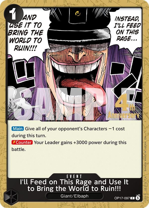 I'll Feed on This Rage and Use It to Bring the World to Ruin!!! (OP17-097) (OP17 RE)