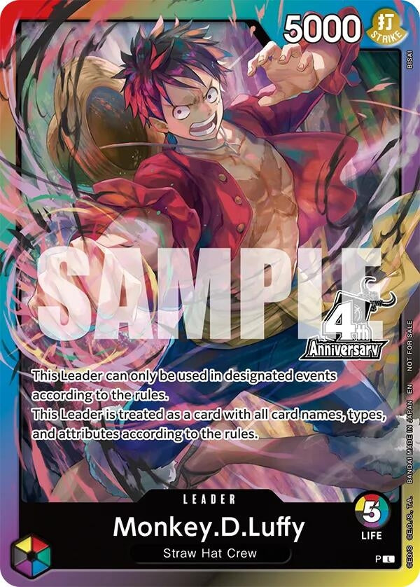Monkey.D.Luffy (4th Anniversary Leader Card) (OP-PR)
