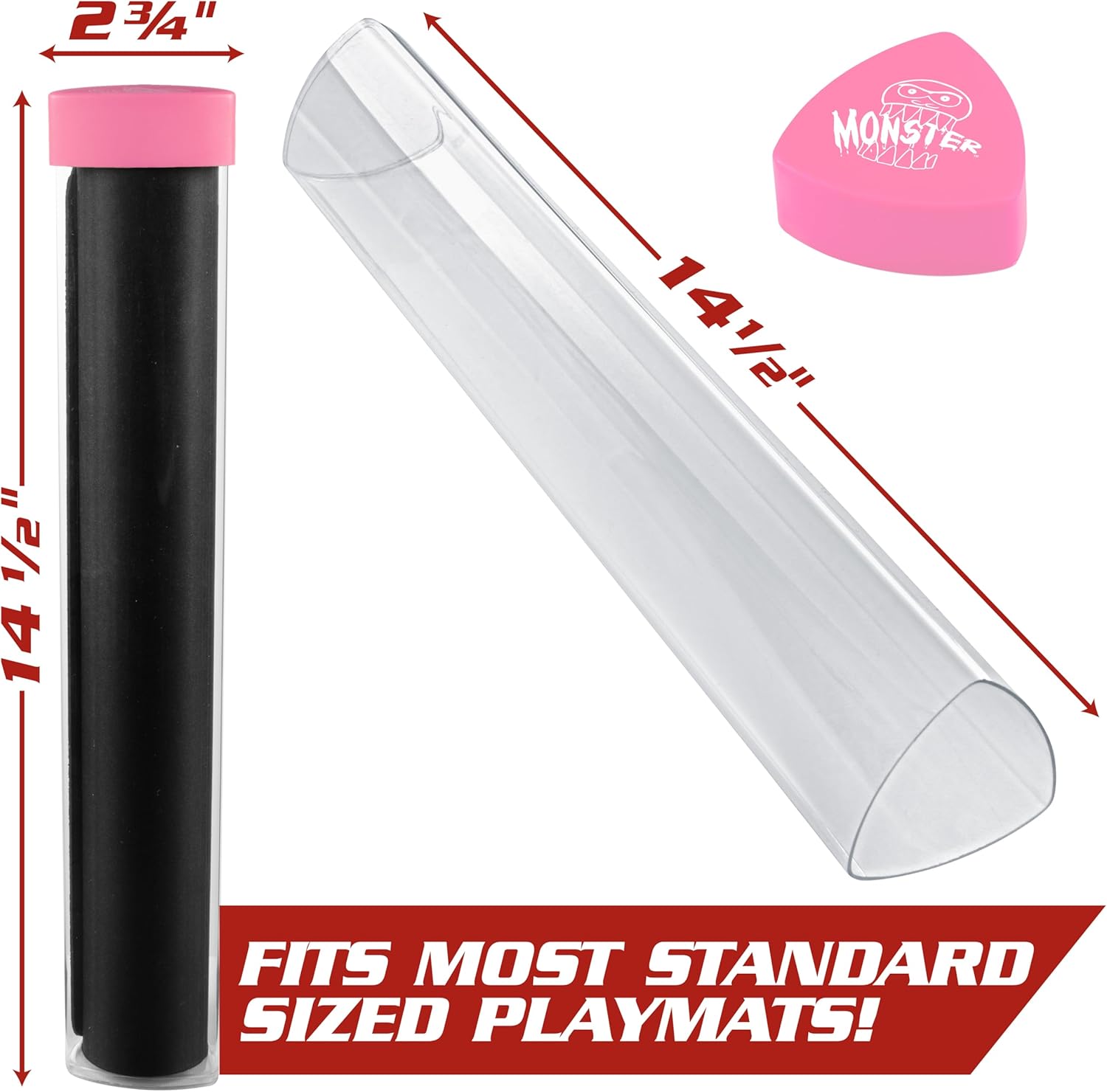 Monster Prism Playmat Tube 15 Inch Play Mat Poster Holder (Pink)
