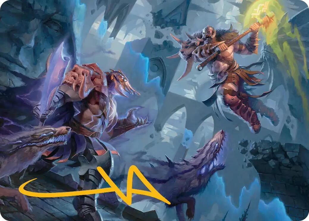 Garruk, Veiled Butcher // Garruk, Curse Breaker Art Card (Gold-Stamped Signature) (32) (ASFRA)
