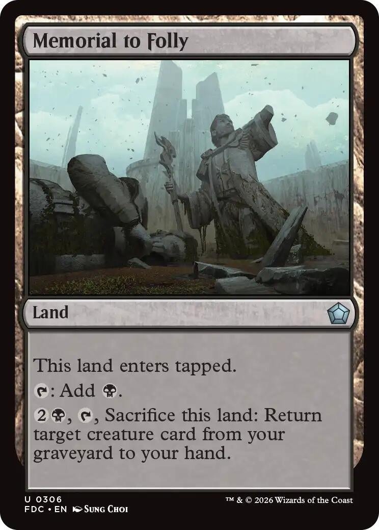 Image for Memorial to Folly (306) (FDC) - Magic: The Gathering