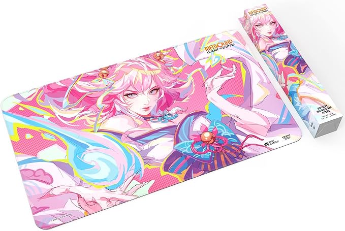 Riftbound: League of Legends - Playmat: Ahri -TCG Spiritforged Spirit Blossom, 24x14, Neoprene, Character Art, Tabletop Trading Card Game Accessory