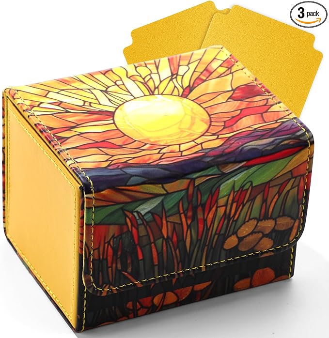 Wonderjune® Leather Card Deck Case Holds 120+
