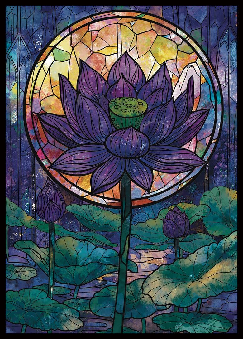 MTG Card Sleeves 100CT (Stained Glass Lotus), Matte Art Card Sleeves, Matte Back & Clear Front, 66x92mm
