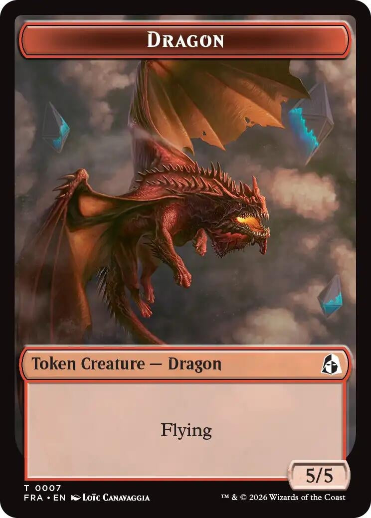 Dragon // Lotus Double-Sided Token (7 // 12) (FRA)