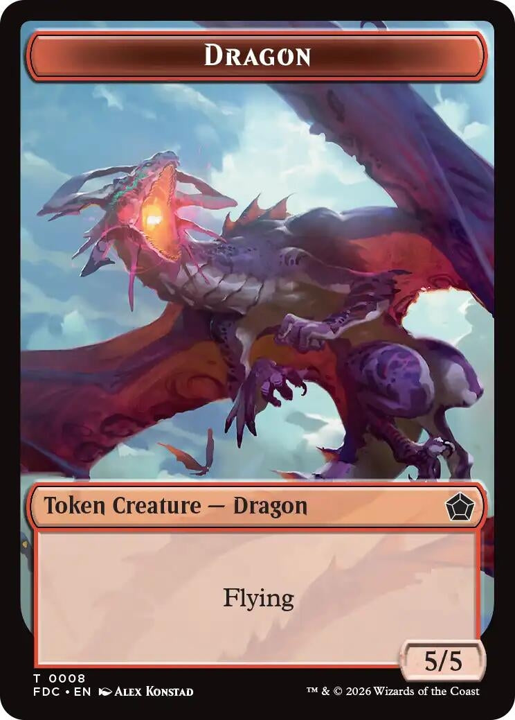 Dragon (0008) // Dragon (0009) Double-Sided Token (8 // 9) (FDC)