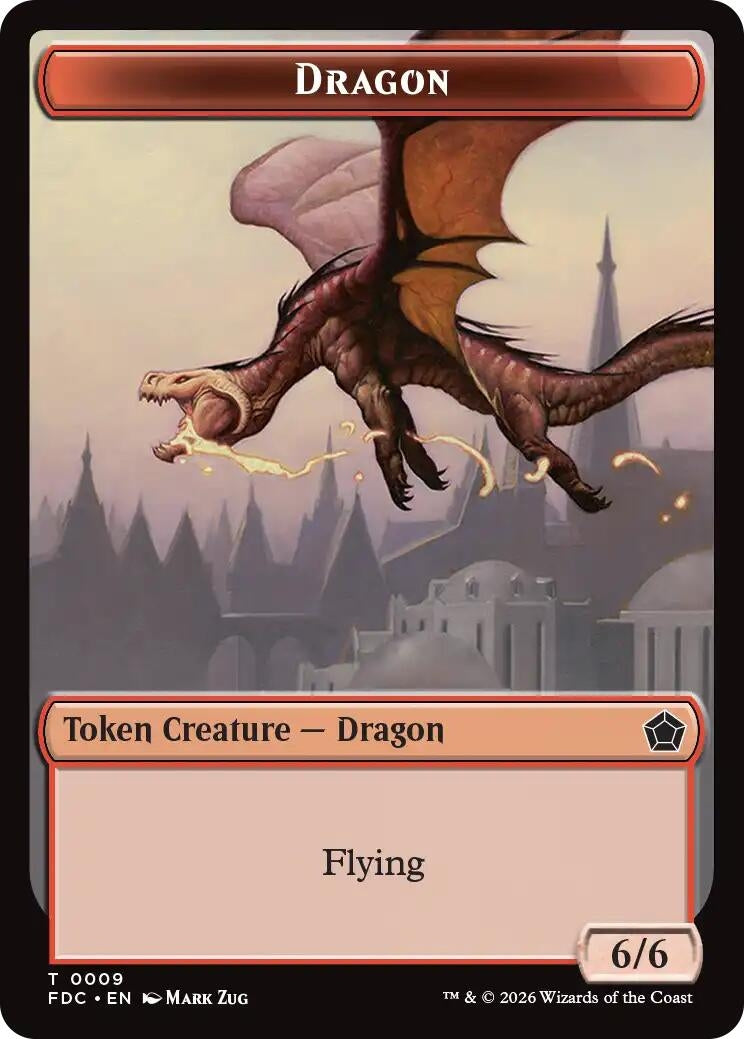 Dragon (0009) // Treasure Double-Sided Token (9 // 16) (FDC)
