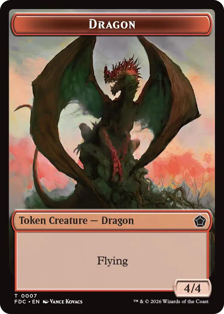 Dragon (0007) // Treasure Double-Sided Token (7 // 16) (FDC)