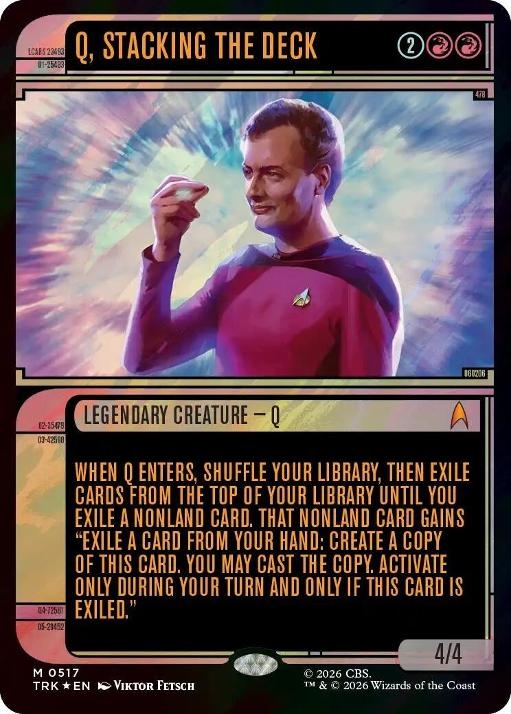 Q, Stacking the Deck (Showcase) (Surge Foil) (517) (TRK)