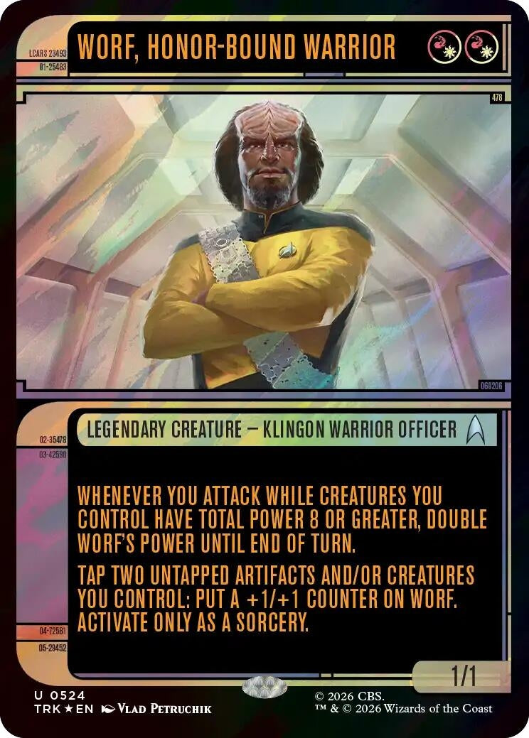 Worf, Honor-Bound Warrior (Showcase) (0524) (Surge Foil) (524) (TRK)