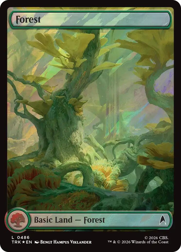 Forest (0486) (Surge Foil) (486) (TRK)