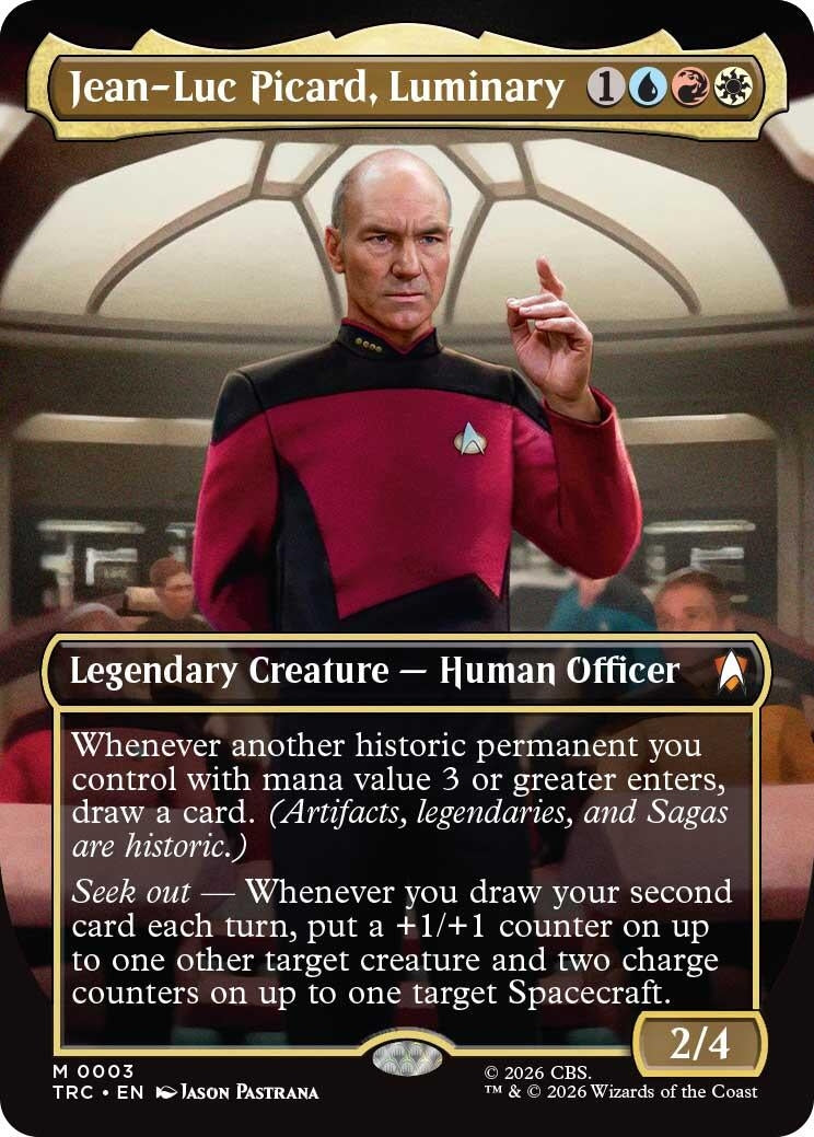 Image for Jean-Luc Picard, Luminary (Borderless) (3) (TRC) - Magic: The Gathering