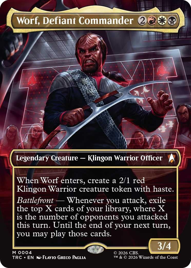 Worf, Defiant Commander (Borderless) (4) (TRC)