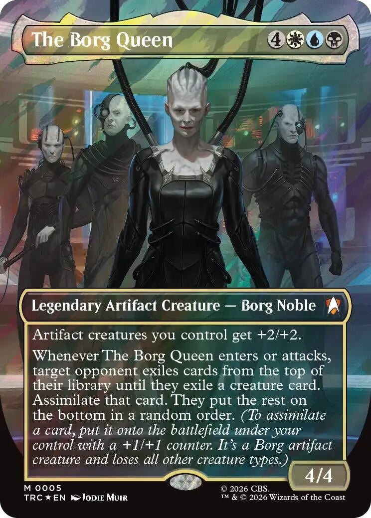 The Borg Queen (Borderless) (Surge Foil) (5) (TRC)