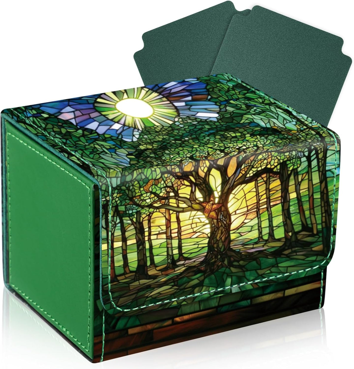 Wonderjune® Leather Card Deck Case Holds 120+