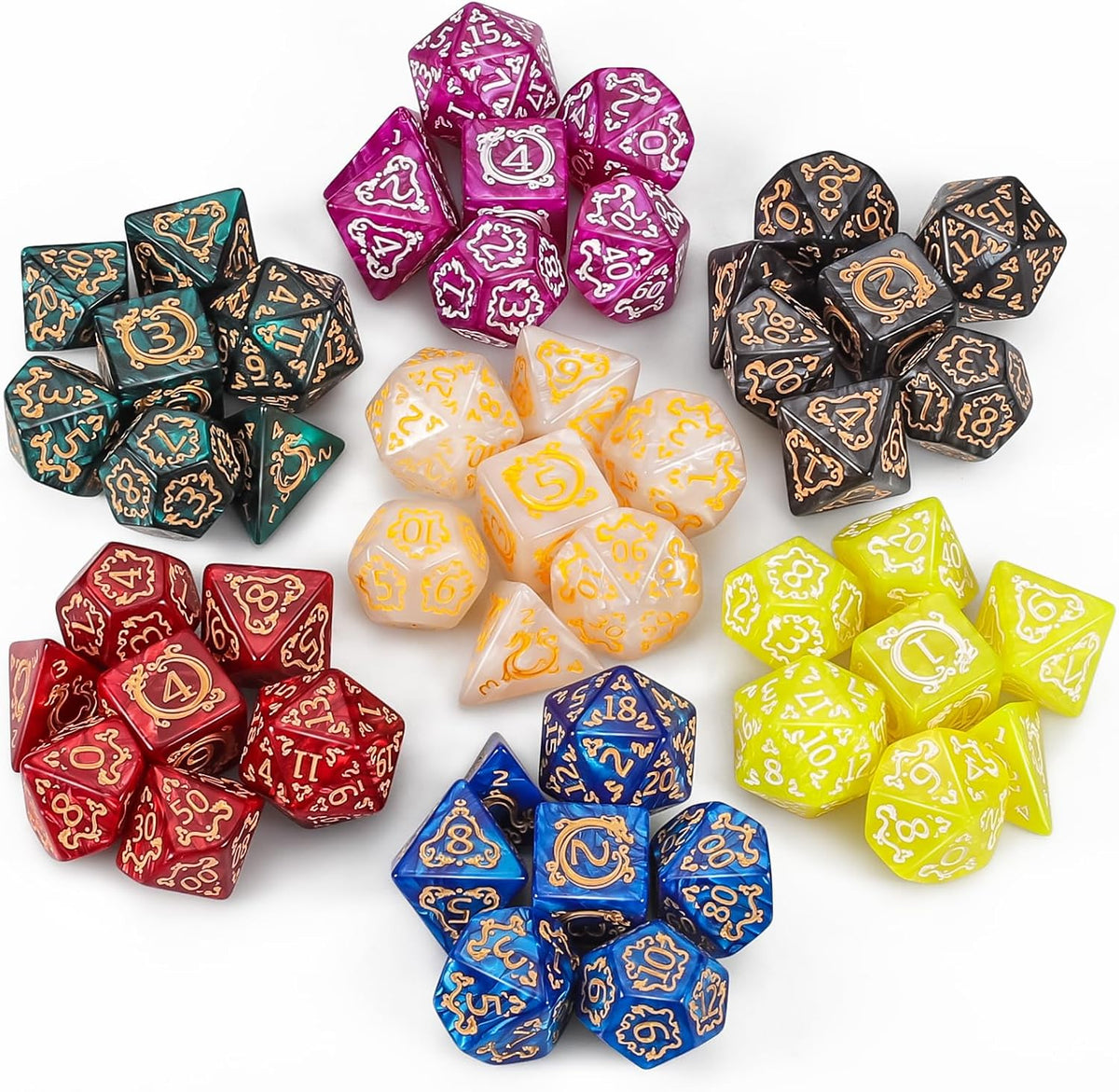 Dice set - (Retro Dragon Patterns)