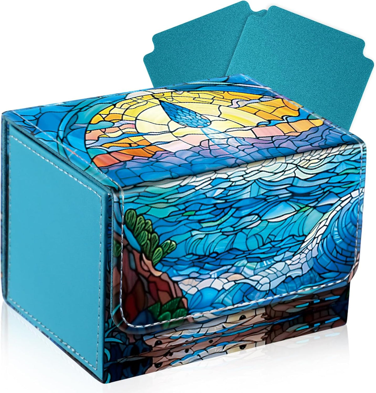 Wonderjune® Leather Card Deck Case Holds 120+