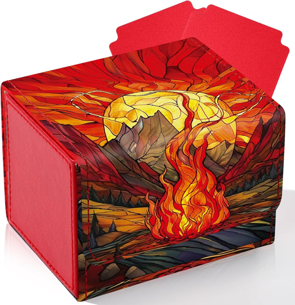 Wonderjune® Leather Card Deck Case Holds 120+