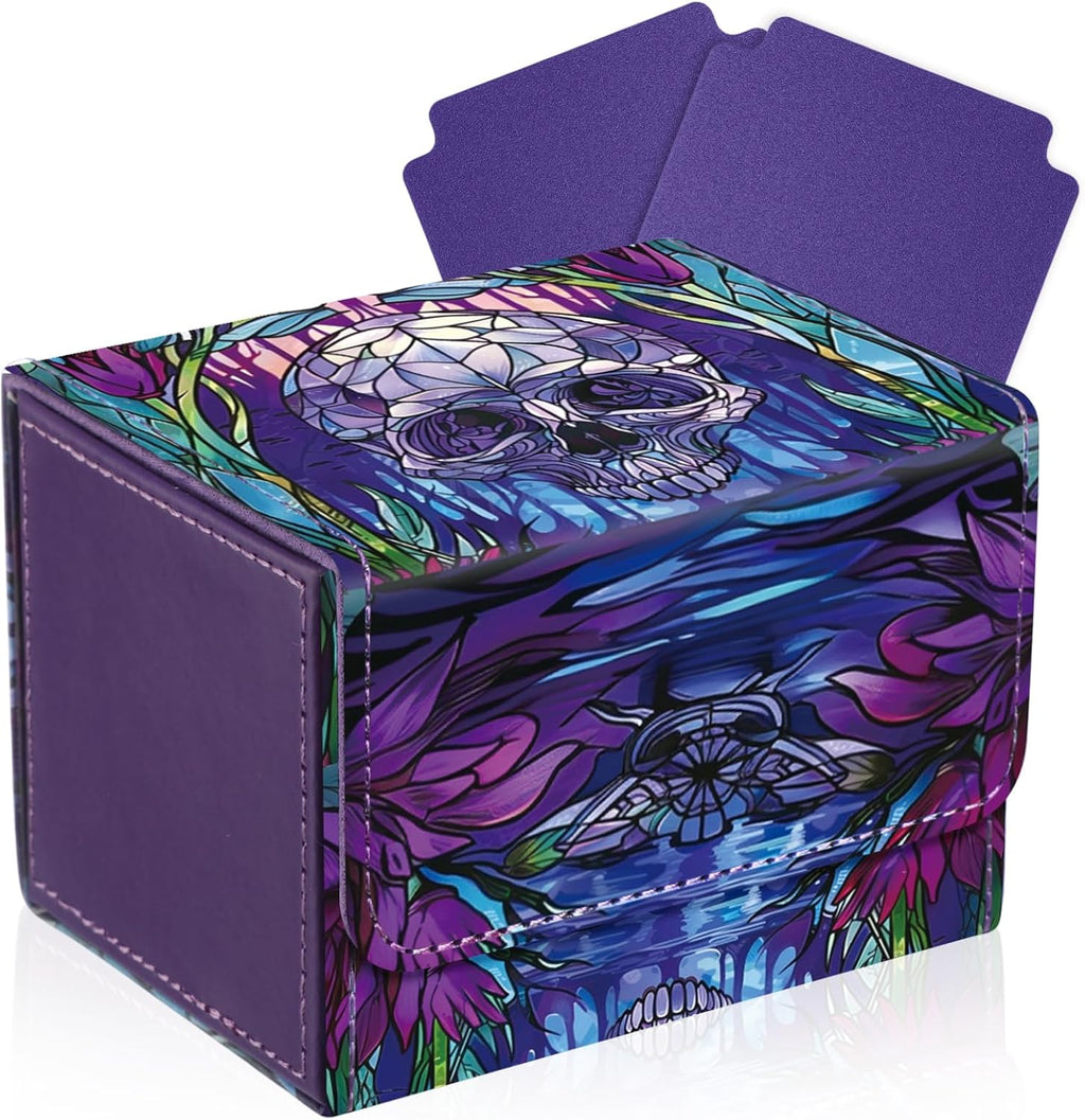 Wonderjune® Leather Card Deck Case Holds 120+