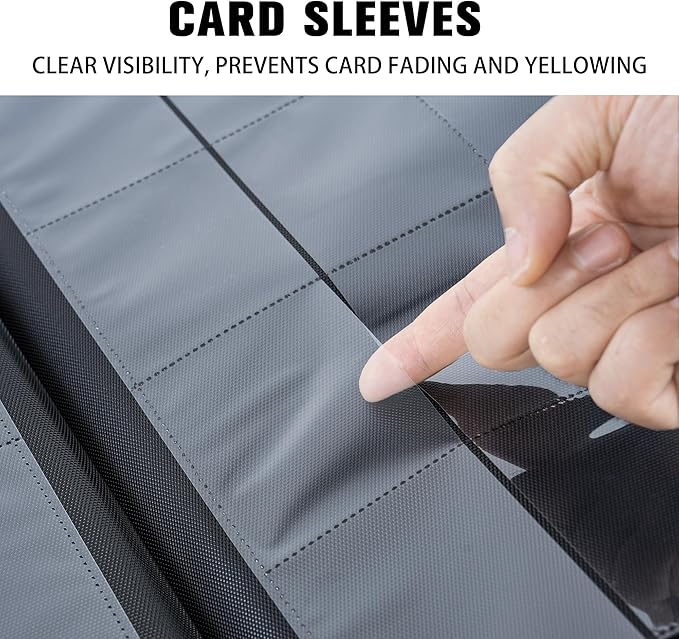 Morabto 16 Pockets Card Binder Ringless Side Loading Trading Card Album