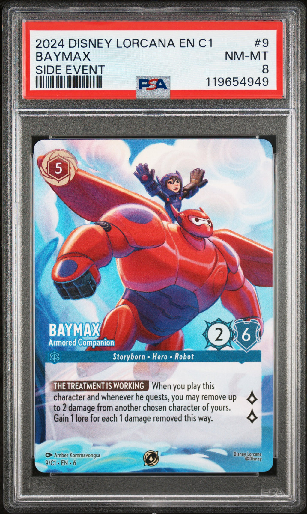 Baymax Side Event Disney Lorcana En C1-Lorcana Challenge Promo 9 NM PSA 8