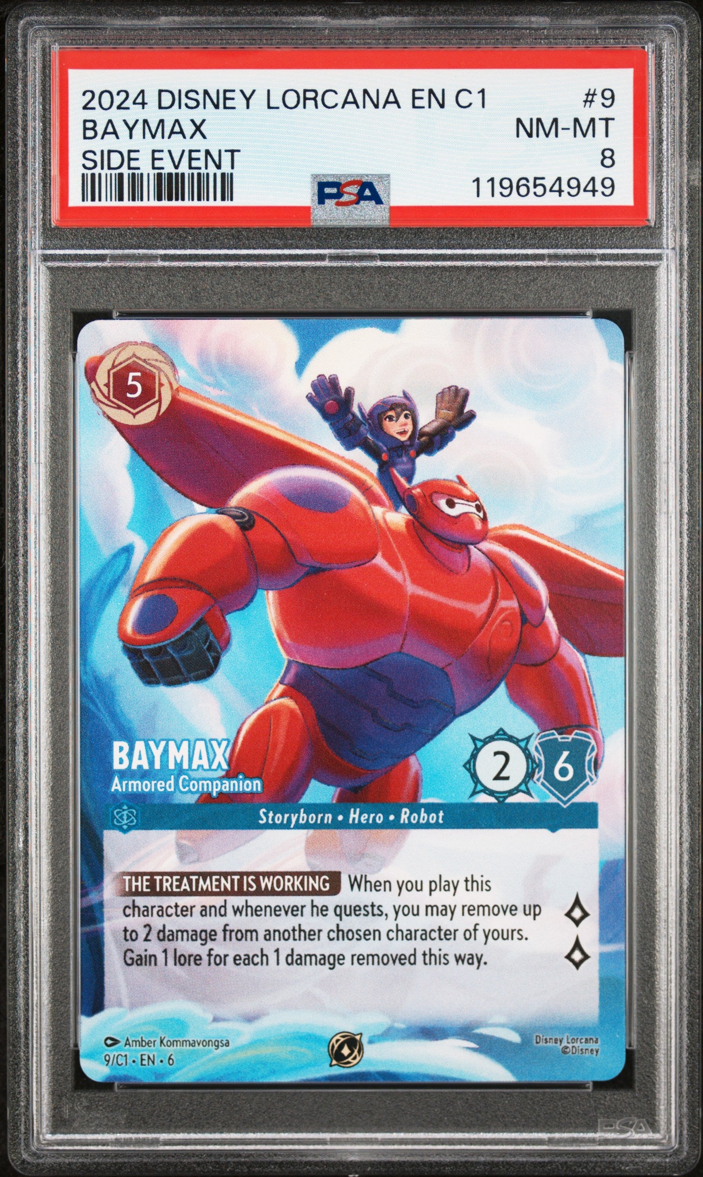 Baymax Side Event Disney Lorcana En C1-Lorcana Challenge Promo 9 NM PSA 8
