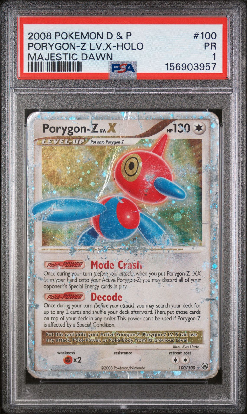 PORYGON-Z LV.X-HOLO MAJESTIC DAWN 2008 POKEMON DIAMOND & PEARL MAJESTIC DAWN PSA PR 1