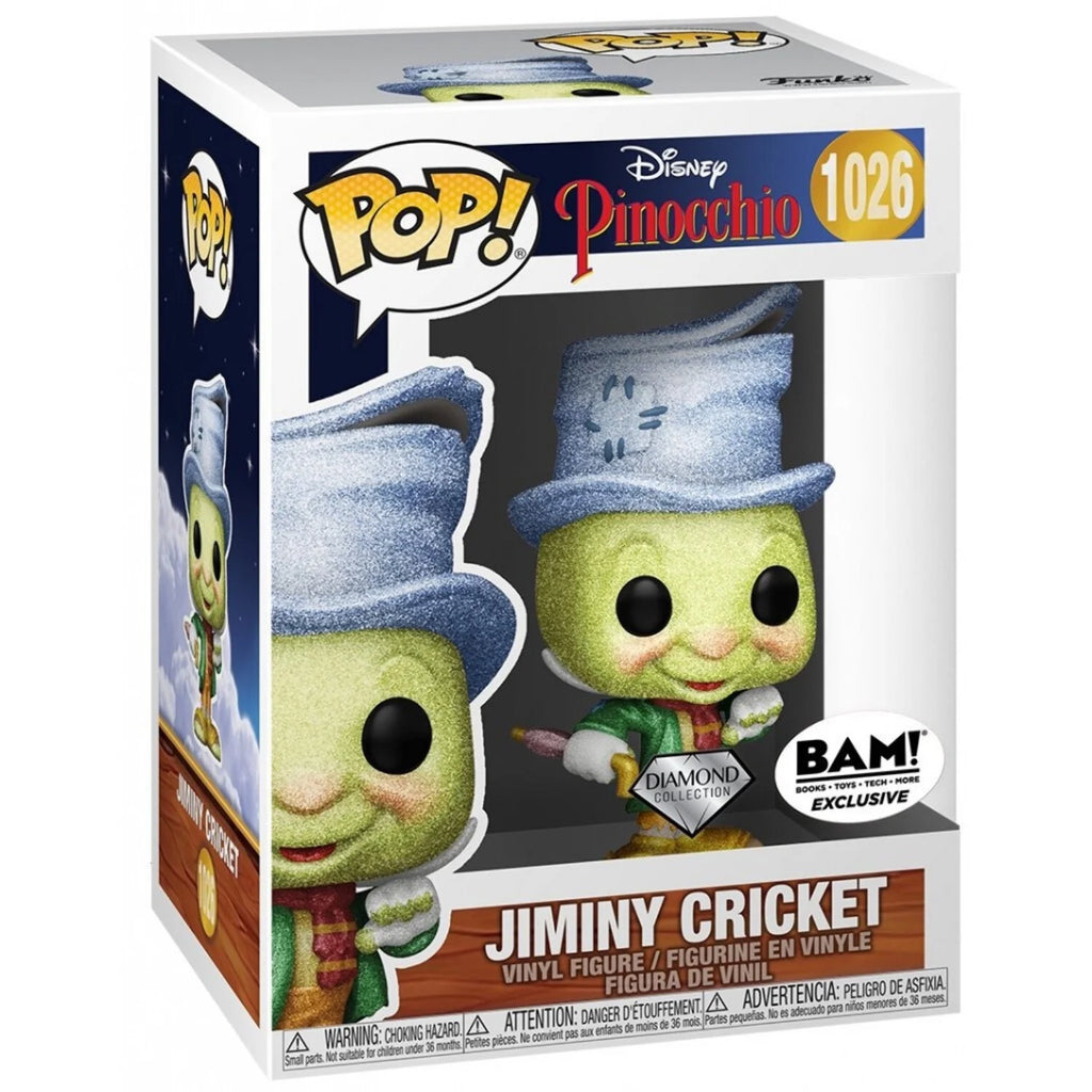 Funko Pop! Disney Pinocchio #1026 Jiminy Cricket Diamond Collection BAM Exclusive