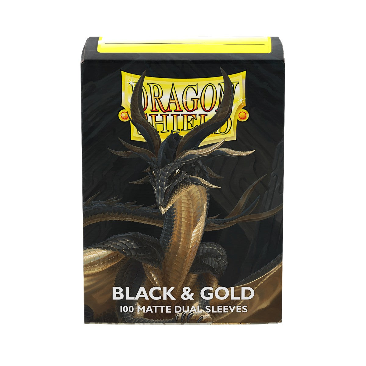 Dragon Shield Standard Size Matte Dual Sleeves - Black & Gold
