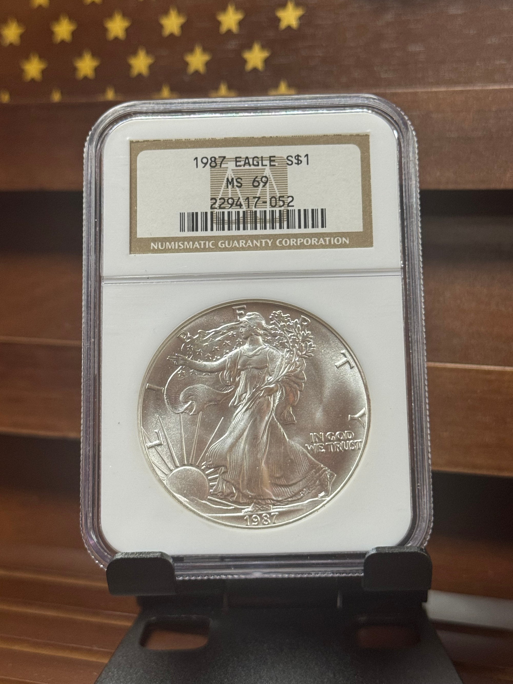 1987 American Silver Eagle – NGC MS69