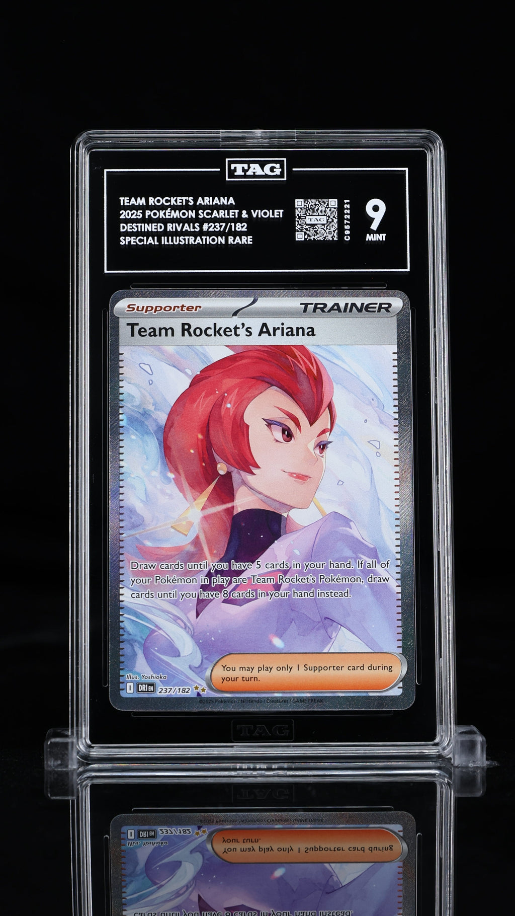 Team Rocket's Ariana Special Illustration Rare 2025 Pokémon Scarlet & Violet TAG 9 MINT