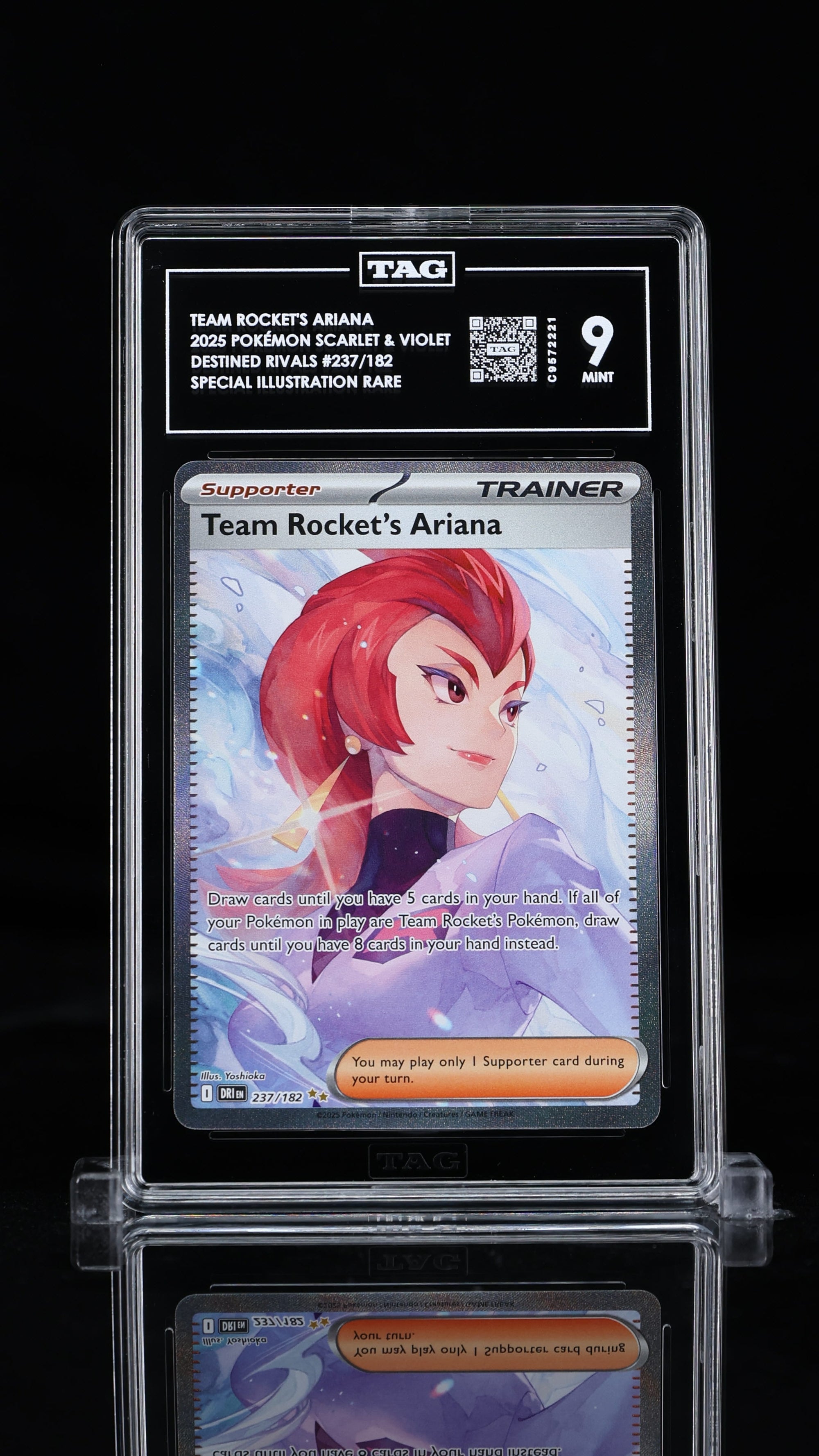 Team Rocket's Ariana Special Illustration Rare 2025 Pokémon Scarlet & Violet TAG 9 MINT