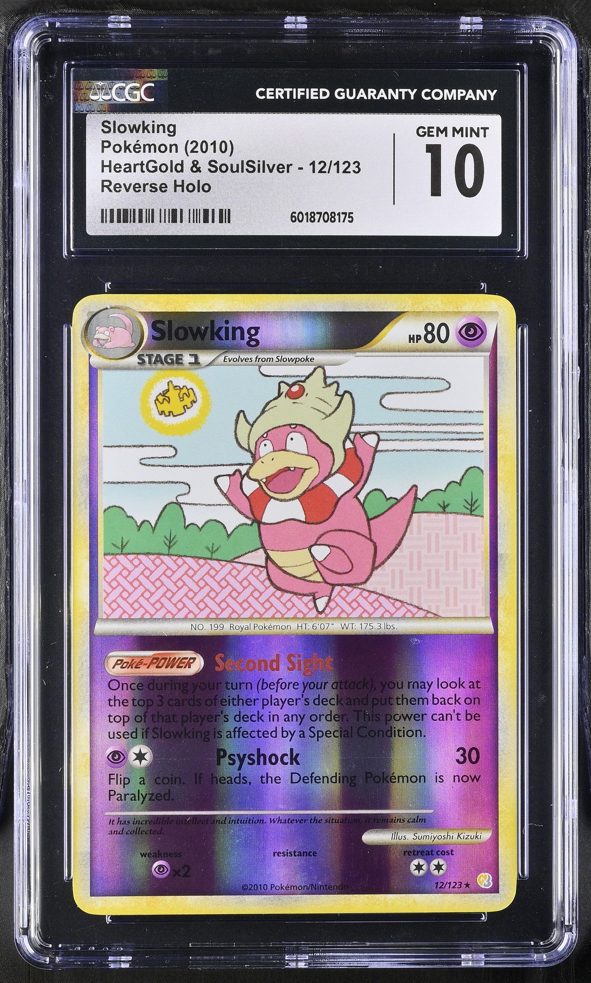 Slowking Reverse Holo Reverse Holo Heartgold & Soulsilver 12/123 NM CGC 10
