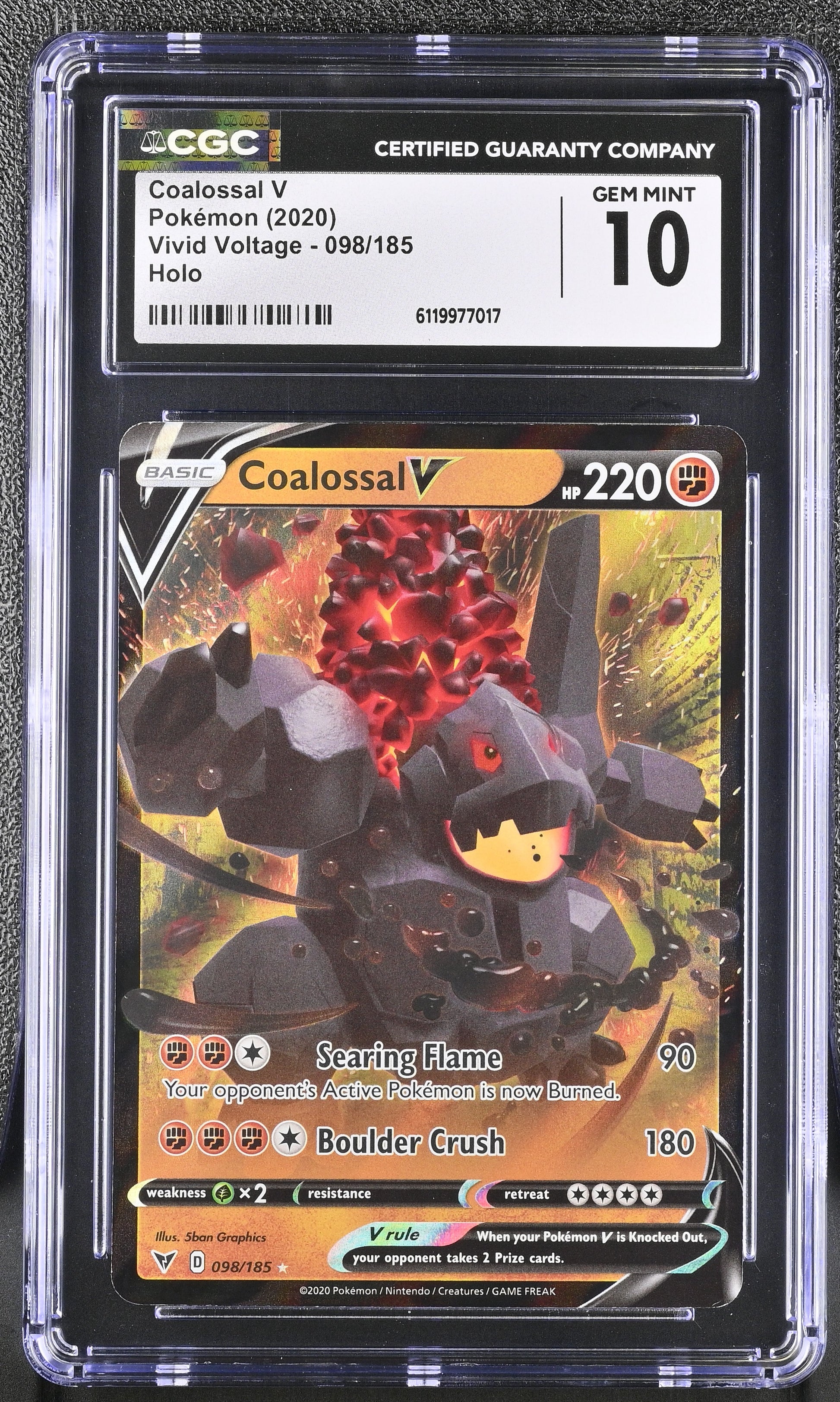 Coalossal V Holo Holo Vivid Voltage 098/185 NM CGC 10