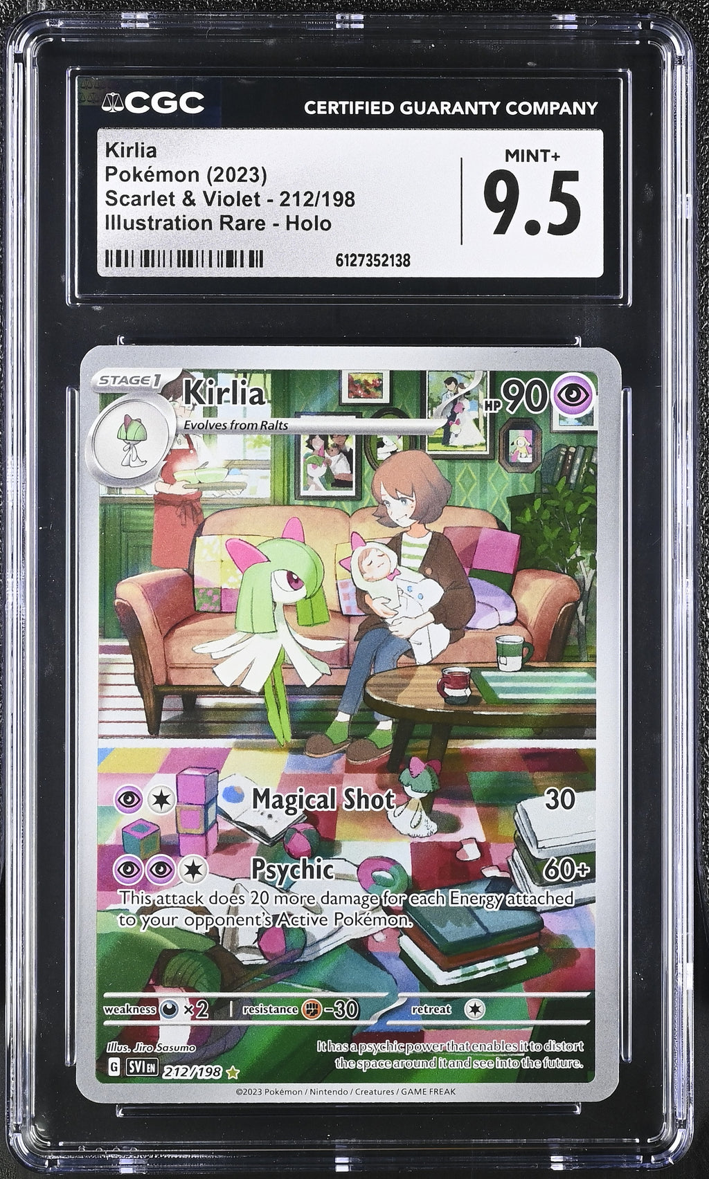 Kirlia Illustration Rare Illustration Rare Scarlet & Violet 212/198 NM CGC 9.5