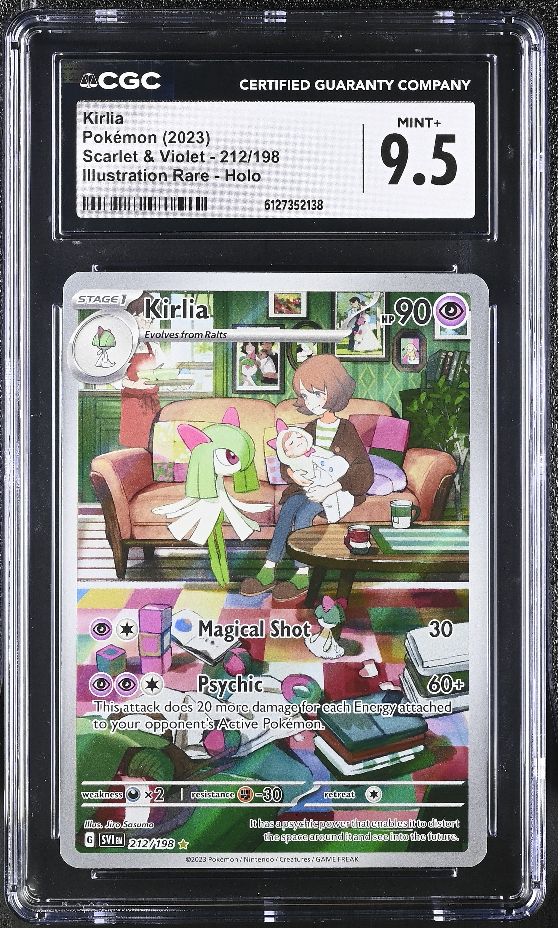 Kirlia Illustration Rare Illustration Rare Scarlet & Violet 212/198 NM CGC 9.5