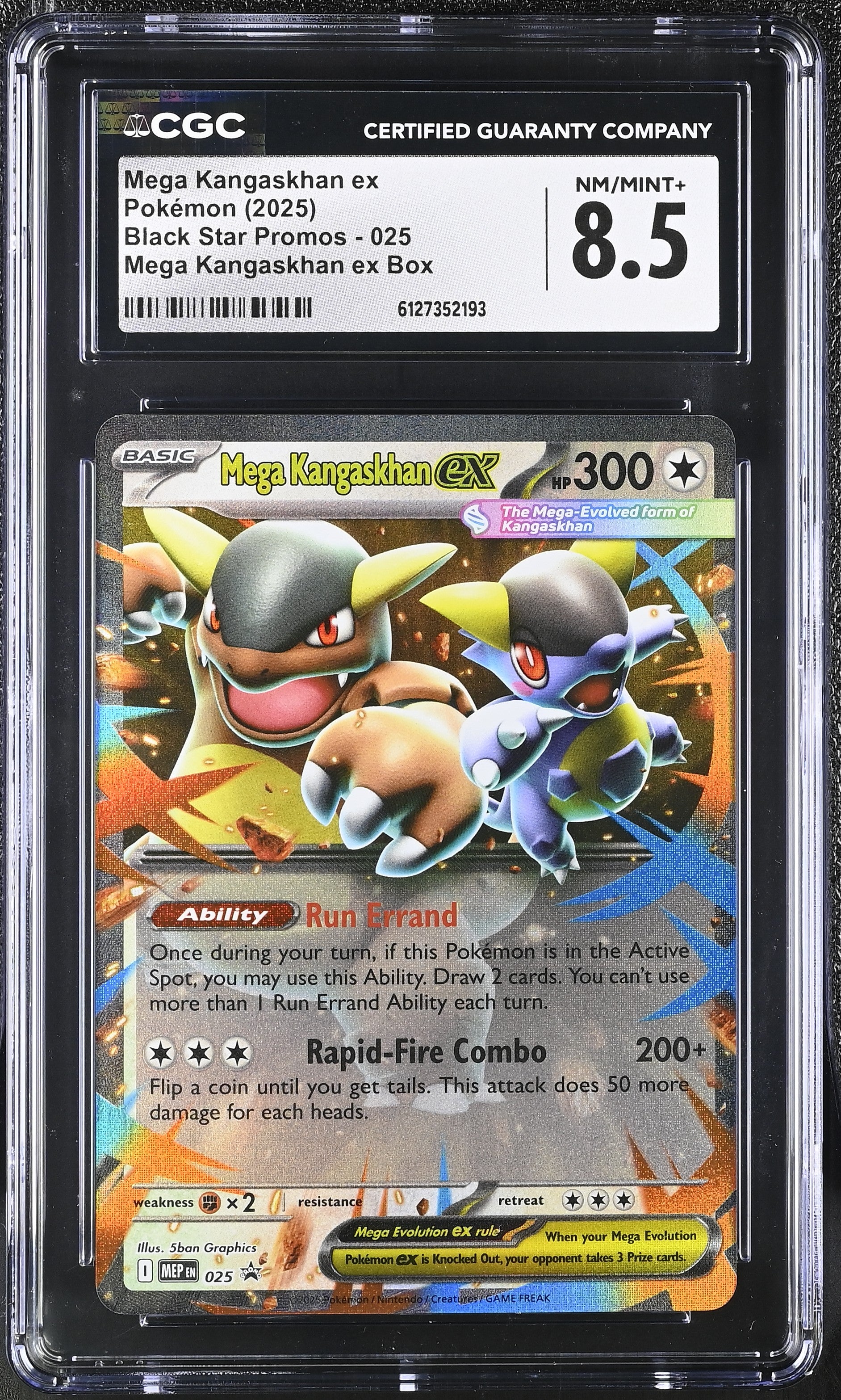 Mega Kangaskhan Ex (2025) Black Star Promo - 025 Mega Kangaskhan EX Box CGC 8.5