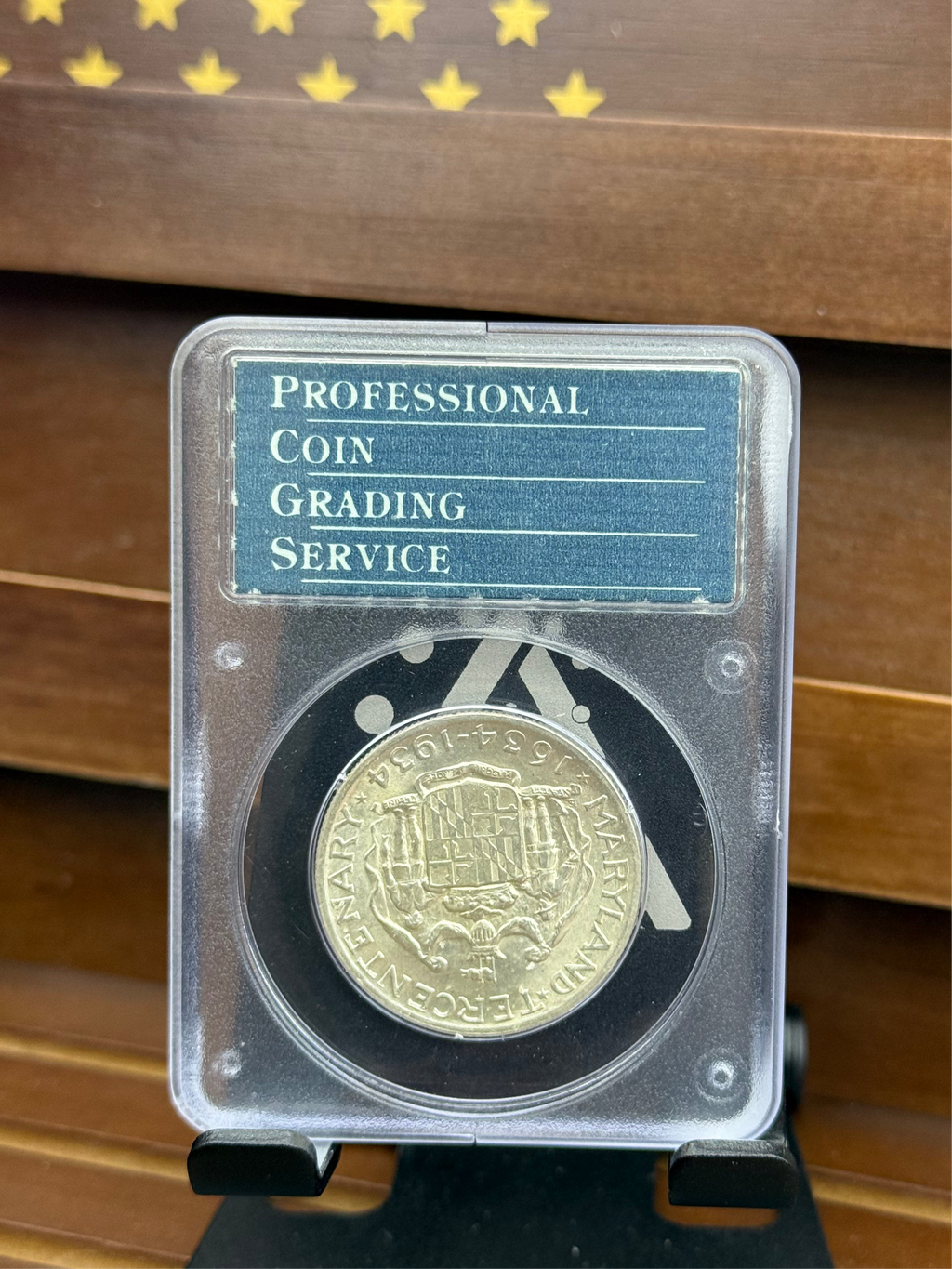 1934 Maryland Tercentenary Half Dollar – MS63 – PCGS Rattler Case – CAC