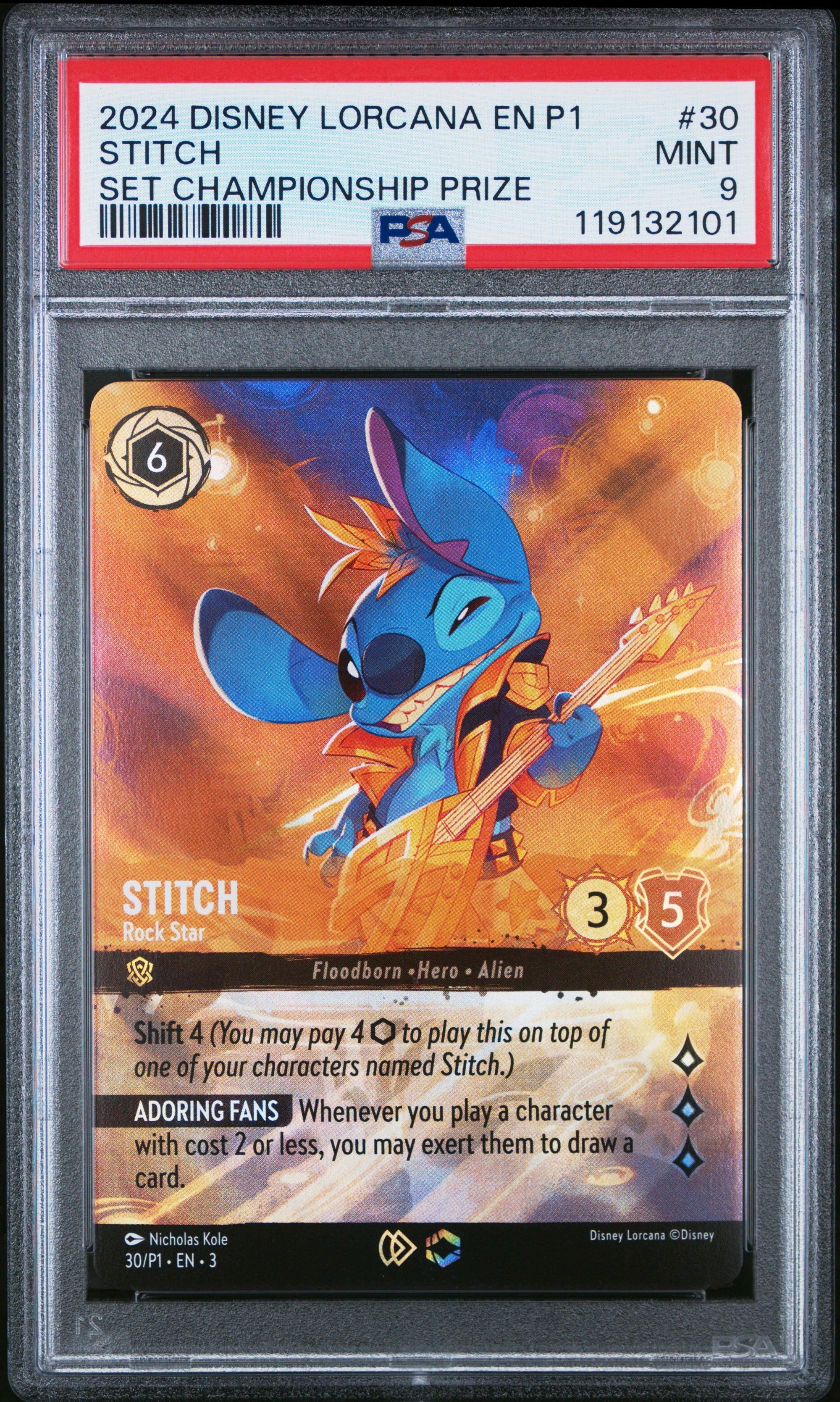 Stitch Set Championship Prize Disney Lorcana En P1-Promo 30 NM PSA 9