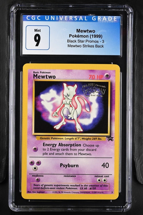 Mewtwo - Mewtwo Strikes Back 1999 Black Star Promos CGC 9