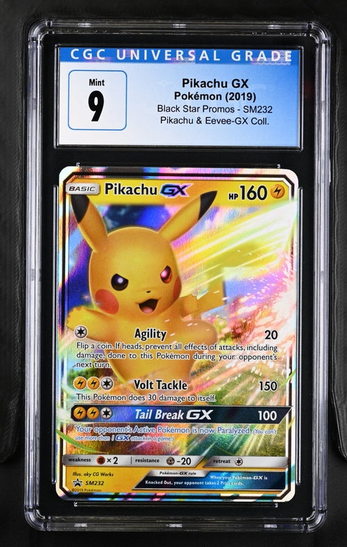 Pikachu GX SM232 Pikachu & Eevee- GX Coll. 2019 Black Star Promos CGC 9