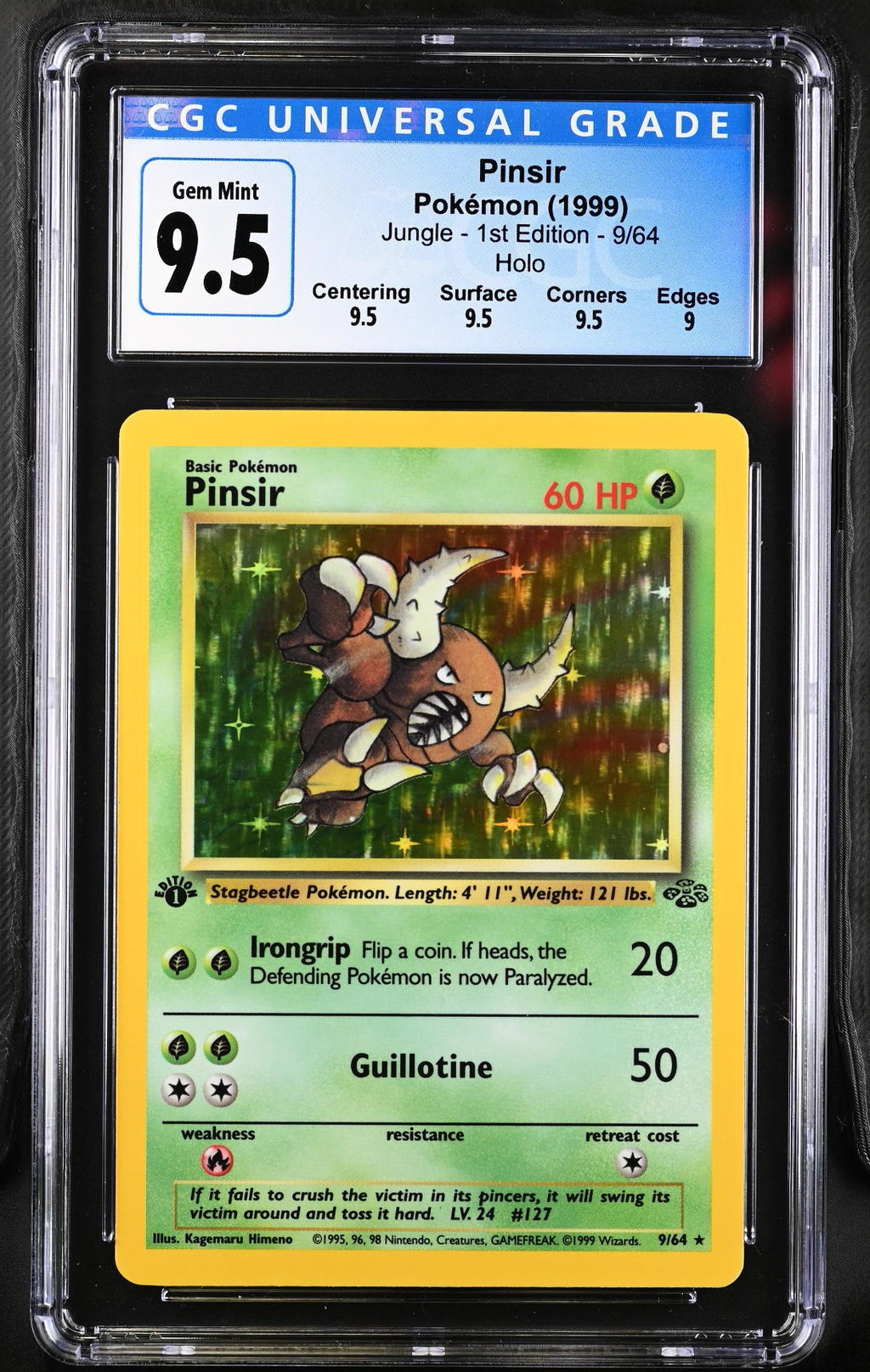 Pinsir Holo Holo Jungle - 1st Ed. 9.5/64 NM CGC 10